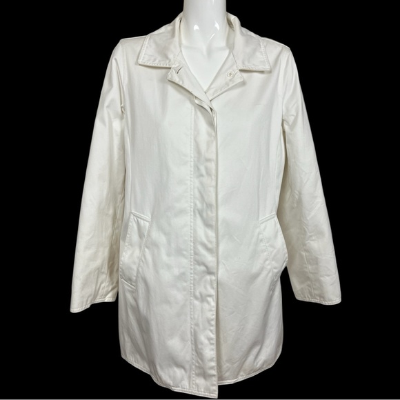 Coach Ivory Hidden Button Front Cotton/Poly Blend Jacket Size Large - Picture 2 of 16